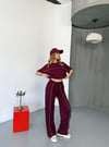 Bisiklet Yaka Modal Biyeli Takım-Bordo