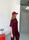 Bisiklet Yaka Modal Biyeli Takım-Bordo