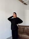 Bisiklet Yaka Triko Pantolon Takım-Siyah
