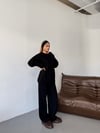 Bisiklet Yaka Triko Pantolon Takım-Siyah