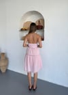 Boyun Geçmeli Sırt Dekolte Elbise-Pembe