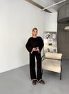 Çoban Dikiş Görünüm Triko Takım-Siyah