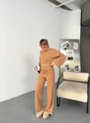 Çoban Dikiş Görünüm Triko Takım-Taba
