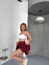 Dalgıç Şort Etek-Bordo