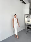 Damla Taş Detaylı Elbise-Beyaz