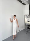Damla Taş Detaylı Elbise-Beyaz