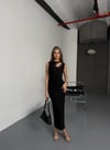 Damla Taş Detaylı Elbise-Siyah