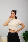 Dantel Cep Detaylı Basic-Bej