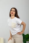 Dantel Cep Detaylı Basic-Beyaz