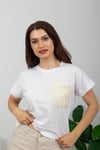 Dantel Cep Detaylı Basic-Beyaz
