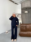 Dikiş Detaylı Modal Pantolon Takım-Lacivert