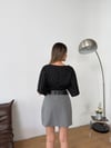 İçi Şortlu Kemerli Mini Etek-Gri