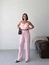 İp Askılı Bluz Pantolon Takım-Pembe