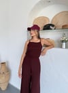 İp Askılı Tulum-Bordo