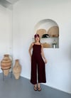 İp Askılı Tulum-Bordo