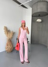 Kalp Düğmeli Bubble Takım-Pembe