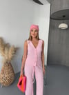 Kalp Düğmeli Bubble Takım-Pembe
