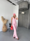 Kalp Düğmeli Bubble Takım-Pembe