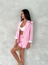 Keten Blazer Ceket-Pembe
