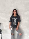 Leopar Baskı Yıkamalı Basic T-Shirt