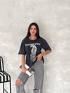 Leopar Baskı Yıkamalı Basic T-Shirt