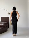 LİORA Halter Yaka Simli Elbise-Siyah