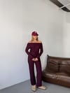 Madonna Yaka Süha Pantolon Takım-Mürdüm