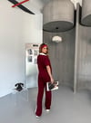 Modal Yakalı Premium Takım-Bordo