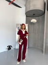 Modal Yakalı Premium Takım-Bordo