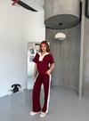 Modal Yakalı Premium Takım-Bordo