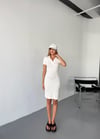 Polo Yaka Basic Elbise-Ekru