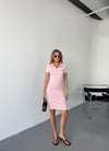 Polo Yaka Basic Elbise-Pembe