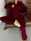 Polo Yaka Triko İkili Takım-Bordo