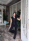 Taşlı Fermuarlı Modal Yelekli Takım-Siyah