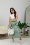 Vatkalı Paraşüt Elbise-Mint Yeşil