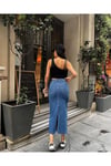 Arkası Yırtmaçlı Uzun Kot Etek