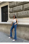 İspanyol Yırtmaçlı Paça Kadın Jean