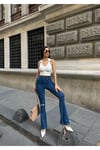 İspanyol Yırtmaçlı Paça Kadın Jean