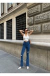 İspanyol Yırtmaçlı Paça Kadın Jean