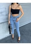 Kadın Yüksek Bel Mom Slim Fit Jeans