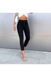 Siyah Dört Düğmeli Skiny Dar Paça Jeans
