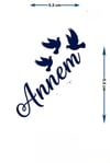 Annem Temalı 1 Ay Kalıcı Dövme Kuş Desenli Minimal Tasarım
