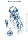 Deniz Anası ve Minimal Pusula Dövme - Yarı Kalıcı / 1 Ay Kalıcı Tattoo