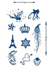 Eyfel Kulesi ve Minimal Figürler Karma Set Dövme - Yarı Kalıcı / 1 Ay Kalıcı Tattoo