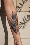 Geometrik Anubis ve Antik Mısır Temalı Dövme - Yarı Kalıcı / 1 Ay Kalıcı Tattoo
