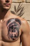 Gotik Azrail ve Dev Savaş Baltası Dövmesi - Yarı Kalıcı / 1 Ay Kalıcı Tattoo