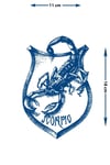 Scorpio Akrep Burcu ve Kalkan Figürlü Dövme - Yarı Kalıcı / 1 Ay Kalıcı Tattoo