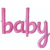 Baby Pembe Birleşik Yazı Folyo Balon