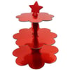 Cupcake Standı Kırmızı Renk 3 Katlı
