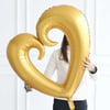 Folyo Balon Parçalı Kalpli Gold 55 cm
